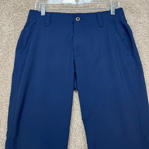 Under Armour Men's Navy Blue Golf Pants Size 32x32‎ Flat Front Straight Leg UA